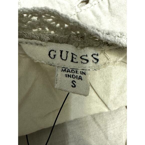 Guess Crop Tank Button Front Eyelet Lace Pattern Sleeveless Green Women's S NWT - Picture 10 of 11